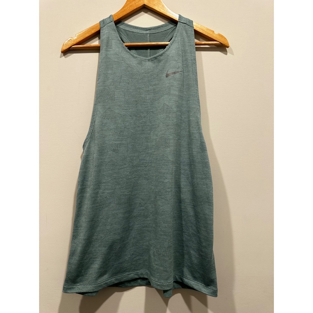 Nike Dri-FIT Geometric Star Knit Racerback Tank Top Sage Green Medium